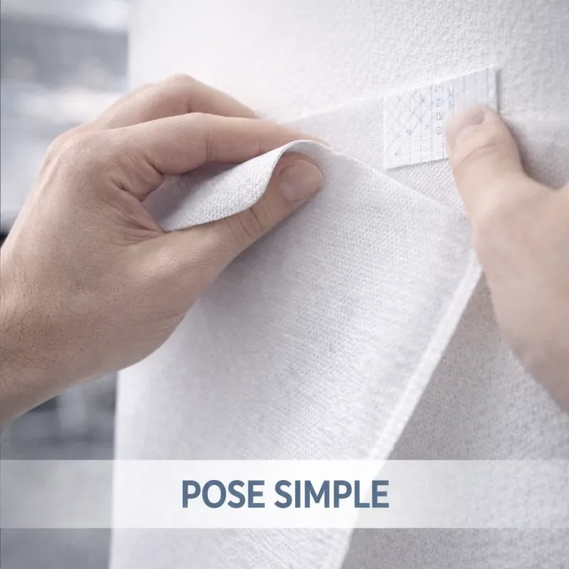 Pose facile d’une toile intissée personnalisable pour signalétique intérieure