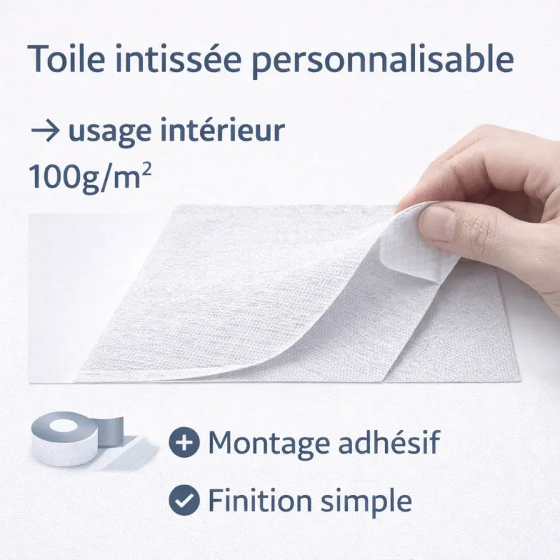 Schéma technique toile intissée personnalisable pour signalétique intérieure