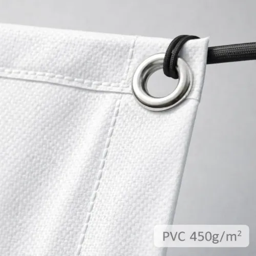 Zoom texture banderole 450g personnalisable en PVC avec œillet renforcé pour usage extérieur